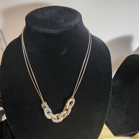 J. Crew 20" Dual Strand Linked Ombre Pendant with Rhinestone Accents - Picture 2 of 3